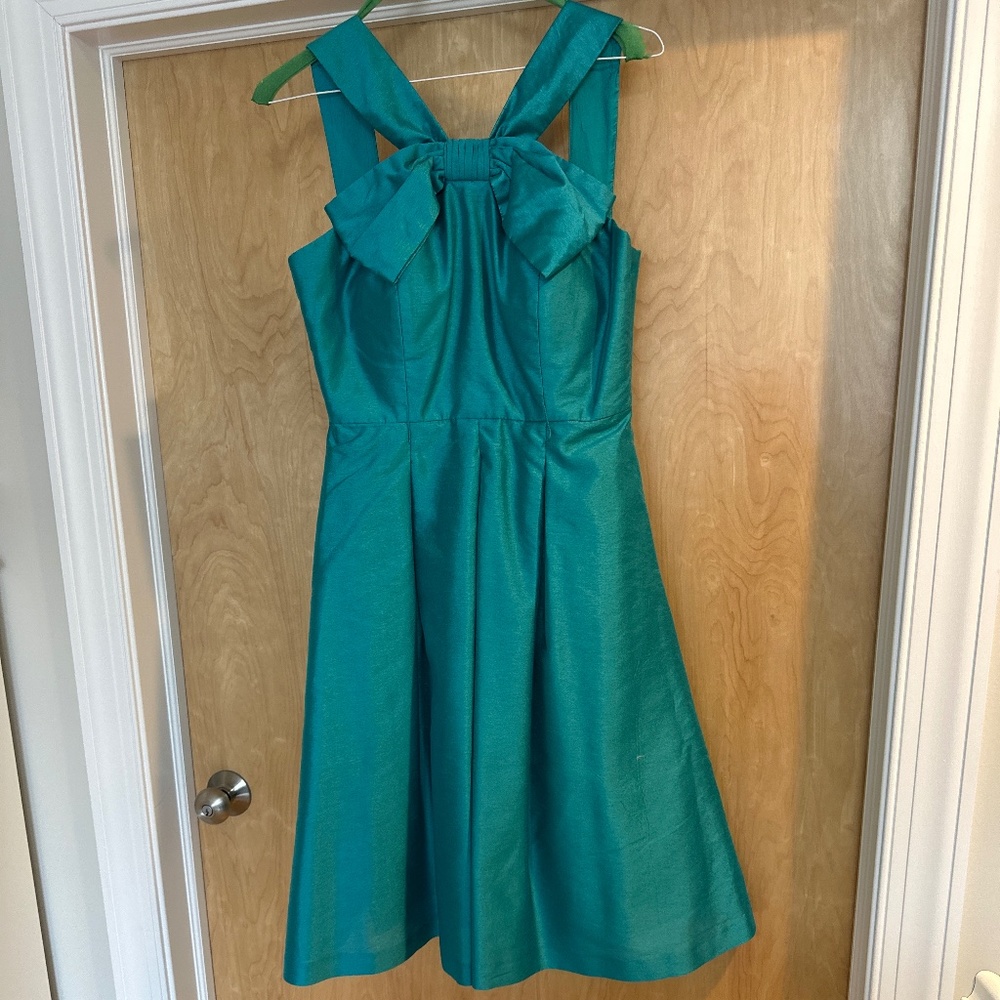 JAX Teal bow dress